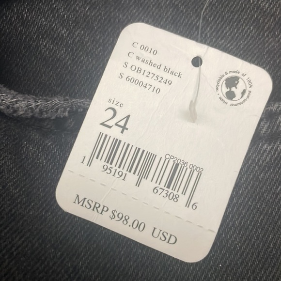 NWT We The Free - Free People - Washed Black Straight Lasso Jeans - Size 24 - Picture 8 of 8